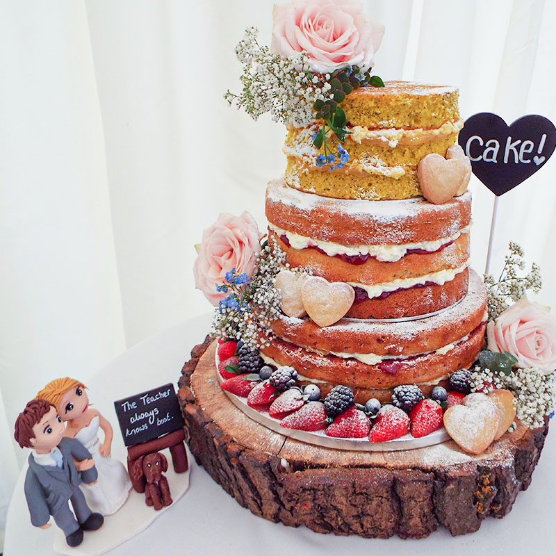 naked rose wedding cake steph matt